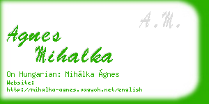 agnes mihalka business card